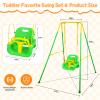 3-in-1 Toddler Swing, Foldable Indoor & Outdoor Baby Swing, Multifunctional Swings for Children 6 Months and Older, Easy to Assemble and Store for Backyard Play (Green) view 3