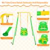 3-in-1 Toddler Swing, Foldable Indoor & Outdoor Baby Swing, Multifunctional Swings for Children 6 Months and Older, Easy to Assemble and Store for Backyard Play (Green) view 4