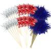 100 Pcs Firework Cupcake Toppers Sparkle Cake Toppers Fruit Cocktail Picks Small Fancy Toothpicks Party Appetizer Skewers Decorative Food Picks for Ceremony Multi 3 view 1