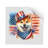Patriotic Shiba Inu Celebrates 4th of July Cutout Transfer Sticker Shibas Dog Breed Lovers Gifts Idea Transparent Decal Art Decor - 009 view 1