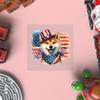 Patriotic Shiba Inu Celebrates 4th of July Cutout Transfer Sticker Shibas Dog Breed Lovers Gifts Idea Transparent Decal Art Decor - 009 view 4