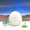3D Printed Cherry Blossom Dragon with Dragon Egg, 12" Articulated White and Yellow Green Cherry Blossom Dragon, Home Decor Executive Desk Toys,Fidget Toys for Autism/ADHD D055-WE view 3