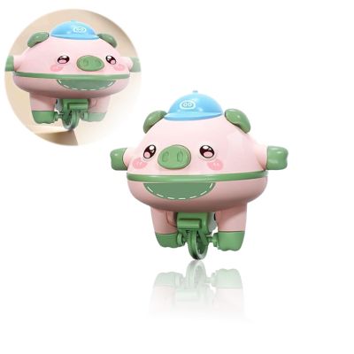 Acrobatics Tumbler Balance Pig - Walking Tumbler Piglet Unicycle Toy Tightrope Gyroscope ToyFingertip Gyroscope Spinner Car Toyfor Child/Gift Giving/Festival (Green)