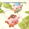 Acrobatics Tumbler Balance Pig - Walking Tumbler Piglet Unicycle Toy Tightrope Gyroscope ToyFingertip Gyroscope Spinner Car Toyfor Child/Gift Giving/Festival (Green) view 2