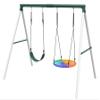 Hapfan 7.5ft Tall Swing Sets for Backyard, 500lbs Heavy Duty Swing Set for Kids and Adults with Spider Swing and Belt Swing, Outdoor Playground Sets for Backyards (Green and White) view 4