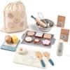 Wooden Play Food Sets for Kids, Pretend Play Kitchen Accessories with Shopping Bag, Cutting Toys, Gift for Boys and Girls Ages 3-6 view 1