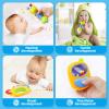 MOONTOY 3pcs Baby Rattles Toy Set, Baby Toys 0-6 Months Infant Toys 6-12 Months Teethers for Babies 3-6 Months Easter Basket Stuffers Gifts, Sensory Teething Toys 0 1 2 3 4 5 6 Month Newborn Boy Girl view 3