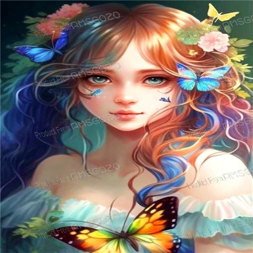 1000 Piece Puzzles for Adults - Butterfly Maiden Wooden Jigsaw Puzzle for Adults Beginners, Unwind from Daily Life, for Family Bonding Activities