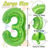 16Pcs Three Rex Balloons, Three Rex Birthday Party Decorations Boy Dinosaur 3rd Birthday Party Supplies Include Three Rex Balloon Dinosaur Foil Balloons for 3 Rex Birthday Decorations Boys view 2