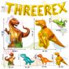 16Pcs Three Rex Balloons, Three Rex Birthday Party Decorations Boy Dinosaur 3rd Birthday Party Supplies Include Three Rex Balloon Dinosaur Foil Balloons for 3 Rex Birthday Decorations Boys view 3