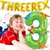 16Pcs Three Rex Balloons, Three Rex Birthday Party Decorations Boy Dinosaur 3rd Birthday Party Supplies Include Three Rex Balloon Dinosaur Foil Balloons for 3 Rex Birthday Decorations Boys view 4