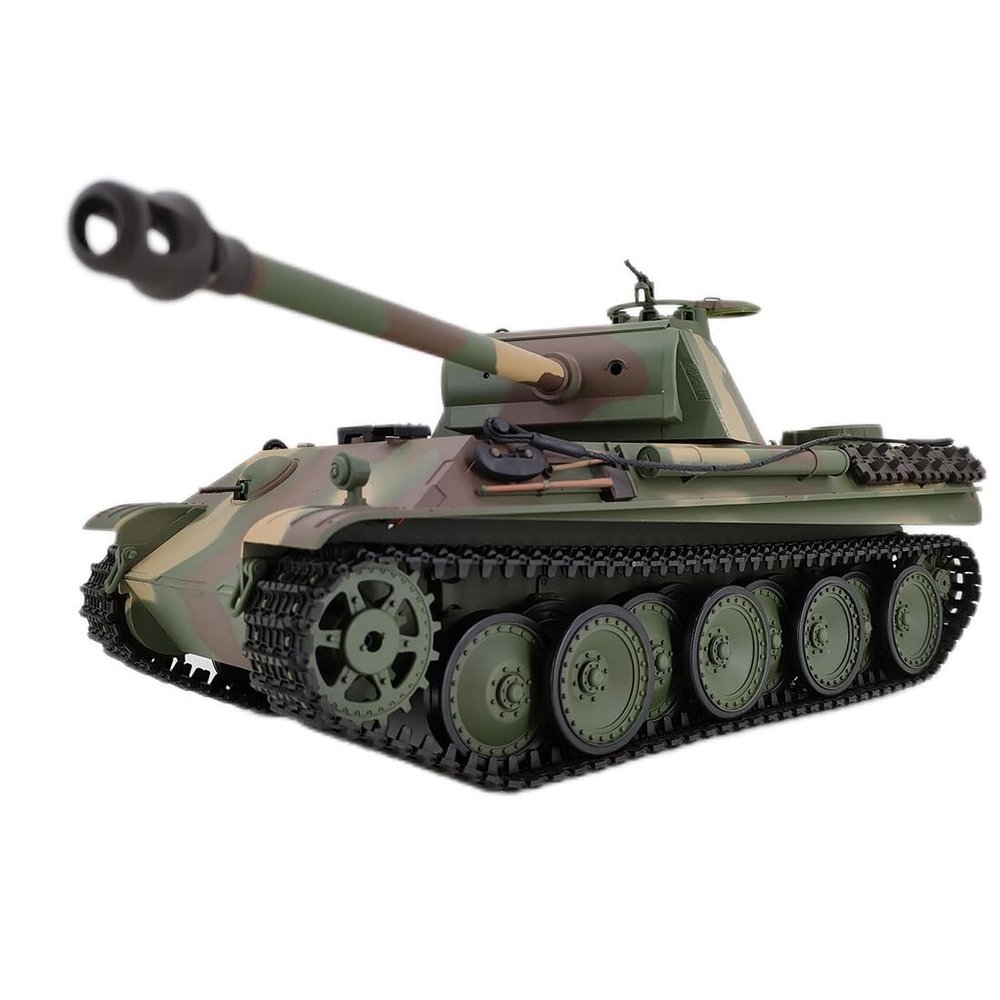 DAOYU Remote Control Tank,1/16 2.4G RC German Panther G Tank,Military Vehicles with Rotating Turret and Lights Sounds Smoke Effects for Adult Teens (Basic Version/Camouflage Green), 149144K0E1