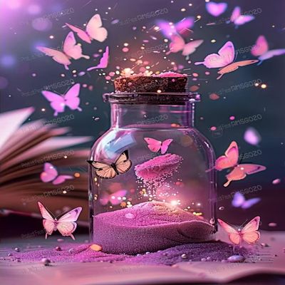 300 Piece Wooden Puzzles for Adults- Butterfly Glass Bottle - Leisure Gift for All - Best Gift for Birthday Party - Stress-Free Starter Puzzle for Adults Beginners