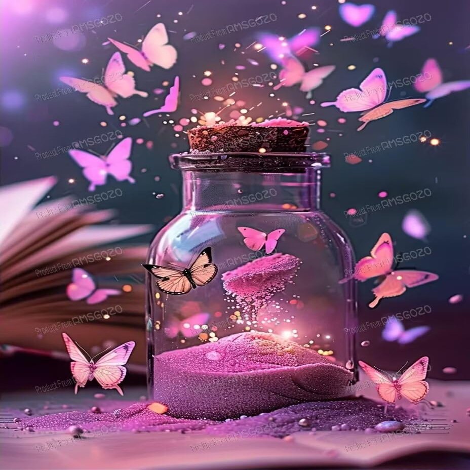 300 Piece Wooden Puzzles for Adults- Butterfly Glass Bottle - Leisure Gift for All - Best Gift for Birthday Party - Stress-Free Starter Puzzle for Adults Beginners