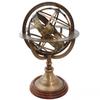 ANTIQUE AURA Engraved Brass Tabletop Armillary Nautical Sphere Globe. view 1