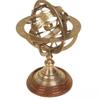 ANTIQUE AURA Engraved Brass Tabletop Armillary Nautical Sphere Globe. view 4