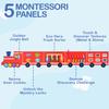 Monlurd Wooden Train Activity Wall Panel for Kids, Sensory Wall Toy, Activity Cube, Wall Toys for Toddlers 1-3, Playroom Toys, Daycare Furniture, Montessori Busy Board view 4