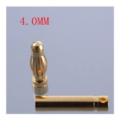 FTYUERT Drone toy accessories 100pair Banana Plug 2mm 3mm 3.5mm 4mm Bullet Female Male Connectors 5mm 5.5mm 6mm 6.5mm 8mm Gold Plated Copper RC Parts Head(4.0mm)