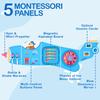 Monlurd Wooden Airplane Activity Wall Panel for Kids, Wall Toys for Toddlers 1-3, Playroom Toys, Daycare Furniture, Montessori Busy Board view 3