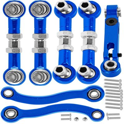 hopsupRC RC Aluminum Metal Turnbuckle Camber Links Toe Links with Rod Ends Steering Linkage Set Upgrade Parts for 1/18 LaTrax Teton,Desert Prerunner.Navy Blue(Replace 7636)
