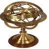 ANTIQUE AURA Vintage Brass Engraved Brass Tabletop Armillary Nautical Sphere Globe. view 1