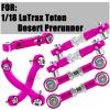 hopsupRC RC Aluminum Metal Turnbuckle Camber Links Toe Links with Rod Ends Steering Linkage Set Upgrade Parts for 1/18 LaTrax Teton,Desert Prerunner.Pink(Replace 7636) view 2