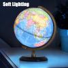 Retro Illuminated World Globe with Wooden Stand, Educ & Dcor Antique Night Light Up Globe Built in LED & HD Printed Map, Antique Illuminated Globe , Home Dcor, Office,Study, Gifts ,Sky blue,12.6in view 2