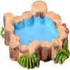 1Pc Blue Miniature Mini Water Pool Made Resin DIY Miniature Mini Water Pool Fairy Garden Lawn Ornament for Mountain Dollhouse Decor Craft Garden Sculptures and Statues Size: 4.1 * 1.0cm view 1