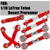 hopsupRC RC Aluminum Metal Turnbuckle Camber Links Toe Links with Rod Ends Steering Linkage Set Upgrade Parts for 1/18 LaTrax Teton,Desert Prerunner.Red(Replace 7636) view 2