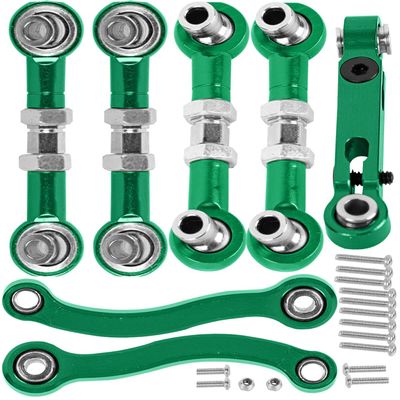 hopsupRC RC Aluminum Metal Turnbuckle Camber Links Toe Links with Rod Ends Steering Linkage Set Upgrade Parts for 1/18 LaTrax Teton,Desert Prerunner.Green(Replace 7636)