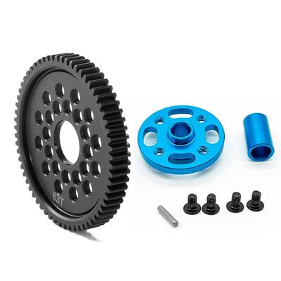 ZLiT 63T 64T 66T 71T High Speed Spur Pinion Gear Set for Tamiya TT02 TT-02 1/10 RC Car (63T)