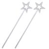 Nydotd 2pcs Star Wands, 13 Inch Fairy Princess Angel Wand Sticks Magic Elf Baton for Birthday Party, Wedding, Christmas, Cosplay & Masquerade Dress Up Shows (Silver) view 1