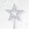 Nydotd 2pcs Star Wands, 13 Inch Fairy Princess Angel Wand Sticks Magic Elf Baton for Birthday Party, Wedding, Christmas, Cosplay & Masquerade Dress Up Shows (Silver) view 3