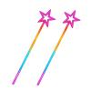 Nydotd 2pcs Star Wands, 13 Inch Fairy Princess Angel Wand Sticks Magic Elf Baton for Birthday, Wedding, Christmas, Cosplay & Masquerade Dress Up Shows (Colourful) view 1