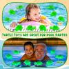25PCS Rubber Turtle Bath Toys Glow in The Dark Green Floating Squeaky Sea Turtle Rubbe Toys, Cute Screaming Sound Rubber Turtle Bulk for Bath Shower Swimming Pool Birthday Beach Decor view 3