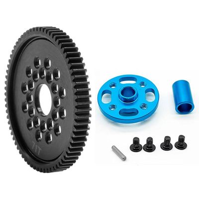 ZLiT 63T 64T 66T 71T High Speed Spur Pinion Gear Set for Tamiya TT02 TT-02 1/10 RC Car (71T)