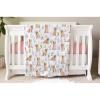 Golden Retriever Floral Neutral Newborn Nursery Baby Swaddle Receiving Blanket Soft Plush Lightweight White 40x50inch view 1
