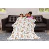 Golden Retriever Floral Neutral Newborn Nursery Baby Swaddle Receiving Blanket Soft Plush Lightweight White 40x50inch view 2