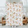 Golden Retriever Floral Neutral Newborn Nursery Baby Swaddle Receiving Blanket Soft Plush Lightweight White 40x50inch view 3
