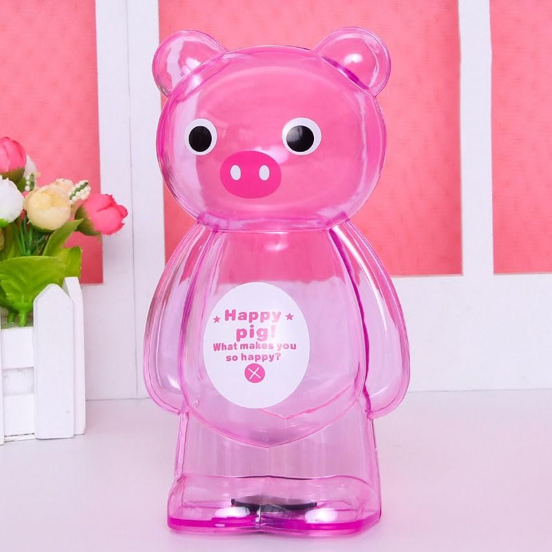 Cute Piggy Bank Pink Pig Money Bank Unbreakable Clear Plastic Money Bank Coin Bank for Girls Boys Transparent Money Box Home Decor Small Size Piggy Banks for Birthday Gifts Home Decoration 24cm D