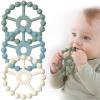 3 Pack Ring Teether Baby Infant Toys, Baby Essentials, Silicone Teething Ring Toys for Babies 0-6 Months, Seposeve Toddler Teethers 6-12 Months 12-24 Months, Infant Teething Relief, Green Blue White view 1