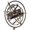 ANTIQUE AURA Brass Armillary Sphere 11" w/Compass & Wood Base Globe Table Top Nautical Decor. view 2