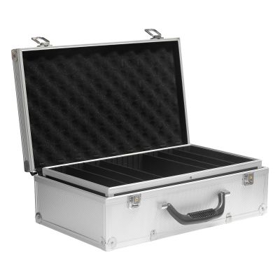 Poker Chip Case Double Layer Aluminum Case Professional Texas Hold'em Poker Chip Storage Solution Durable Construction for Optimal Protection for Tournaments Poker Games (600pcs Chips Capacity)