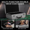 Poker Chip Case Double Layer Aluminum Case Professional Texas Hold'em Poker Chip Storage Solution Durable Construction for Optimal Protection for Tournaments Poker Games (600pcs Chips Capacity) view 4