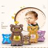 Cute Piggy Bank Brown Bear Money Bank Unbreakable Clear Plastic Money Bank Coin Bank for Girls Boys Transparent Money Box Home Decor Small Size Piggy Banks for Birthday Gifts Home Decoration 18cm B view 3
