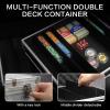 Poker Chip Case Double Layer Aluminum Case Professional Texas Hold'em Poker Chip Storage Solution Durable Construction for Optimal Protection for Tournaments Poker Games (1000pcs Chips Capacity) view 3