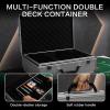 Poker Chip Case Double Layer Aluminum Case Professional Texas Hold'em Poker Chip Storage Solution Durable Construction for Optimal Protection for Tournaments Poker Games (1000pcs Chips Capacity) view 4