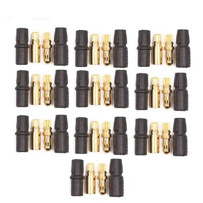 FTYUERT Drone toy accessories for Amass 20pcs 3.5mm SH3.5 Gold Plated Connector with Protective Sleeves for Rc Motor ESC Drone Car Boat (10 Pair)
