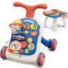 QDRAGON 3 in 1 Baby Walker and Activity Center for Boy, Learning to Walk, Sit to Stand, Early Educational Push Toys with Music Panel for Infant Toddler 12-18 Months Blue view 1