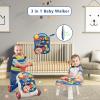 QDRAGON 3 in 1 Baby Walker and Activity Center for Boy, Learning to Walk, Sit to Stand, Early Educational Push Toys with Music Panel for Infant Toddler 12-18 Months Blue view 2